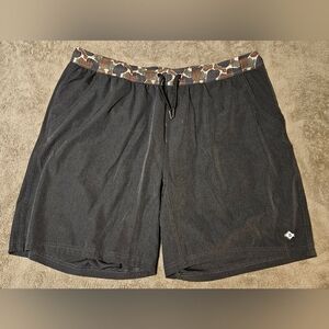 Burlebo Men's Athletic Shorts - Black w/ Throwback Camo waistband/liner